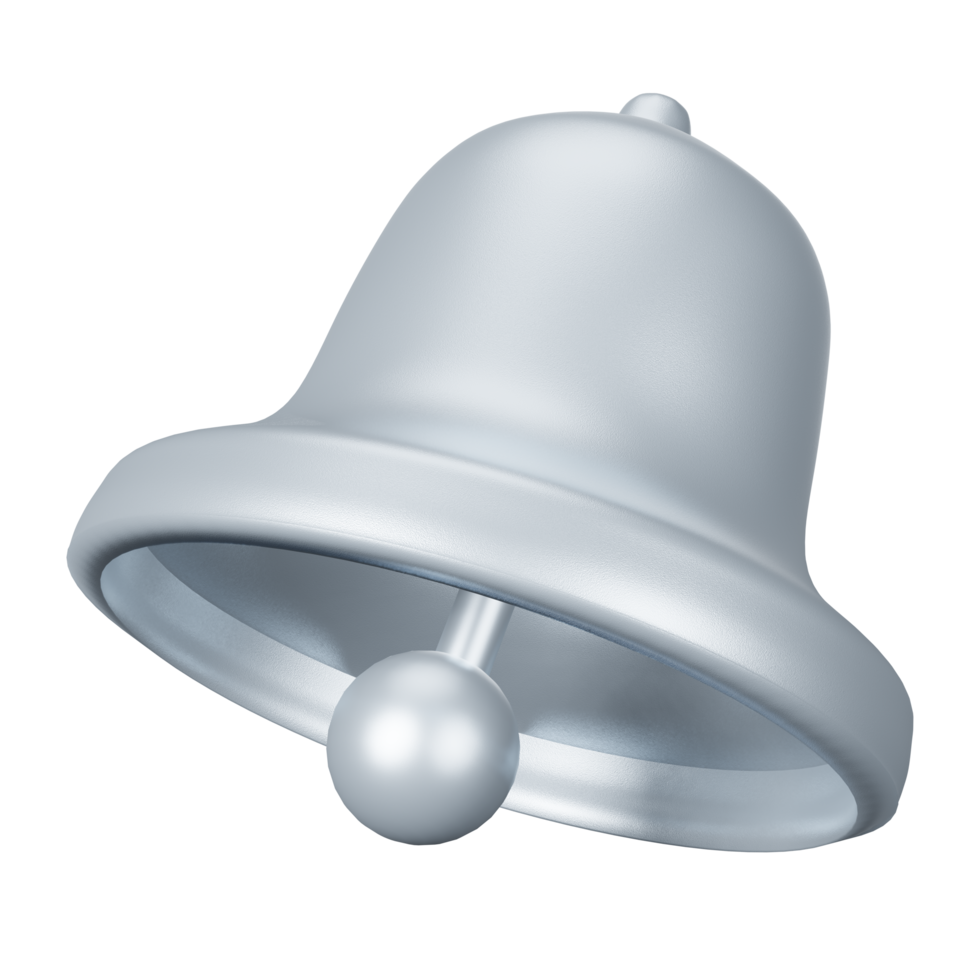 cloche de noël paillettes d'argent noël rendu 3d élément de décoration bonne année png