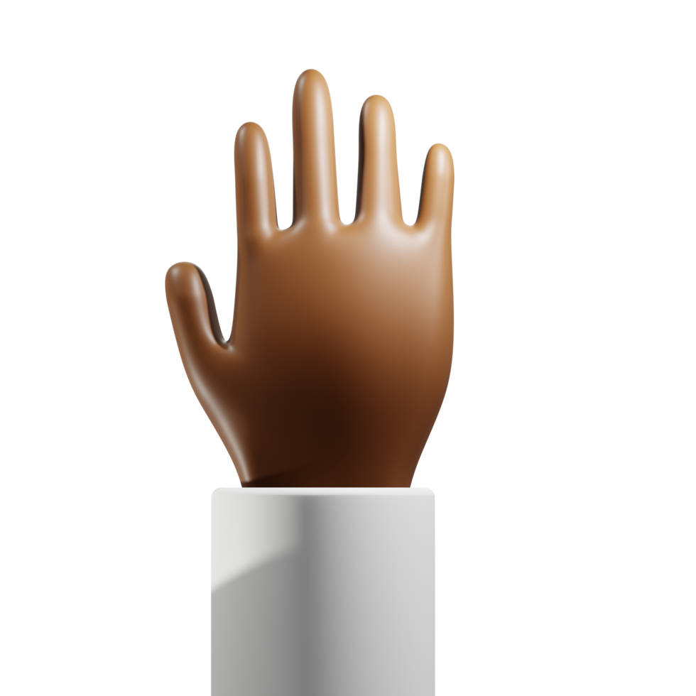 neutro 3d africano mano davanti Visualizza png