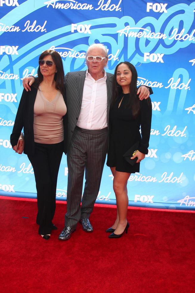 LOS ANGELES - MAY 16 - Stella Arroyave, Anthony Hopkins, Niece arrives at the American Idol Seaon 12 Finale at the Nokia Theater at LA Live on May 16, 2013 in Los Angeles, CA photo