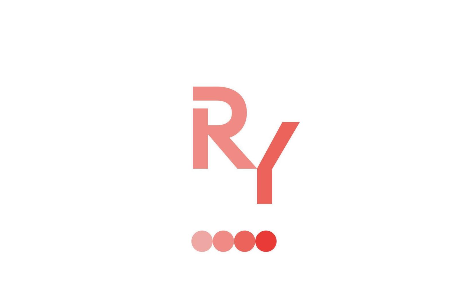 Alphabet letters Initials Monogram logo RY, YR, R and Y vector