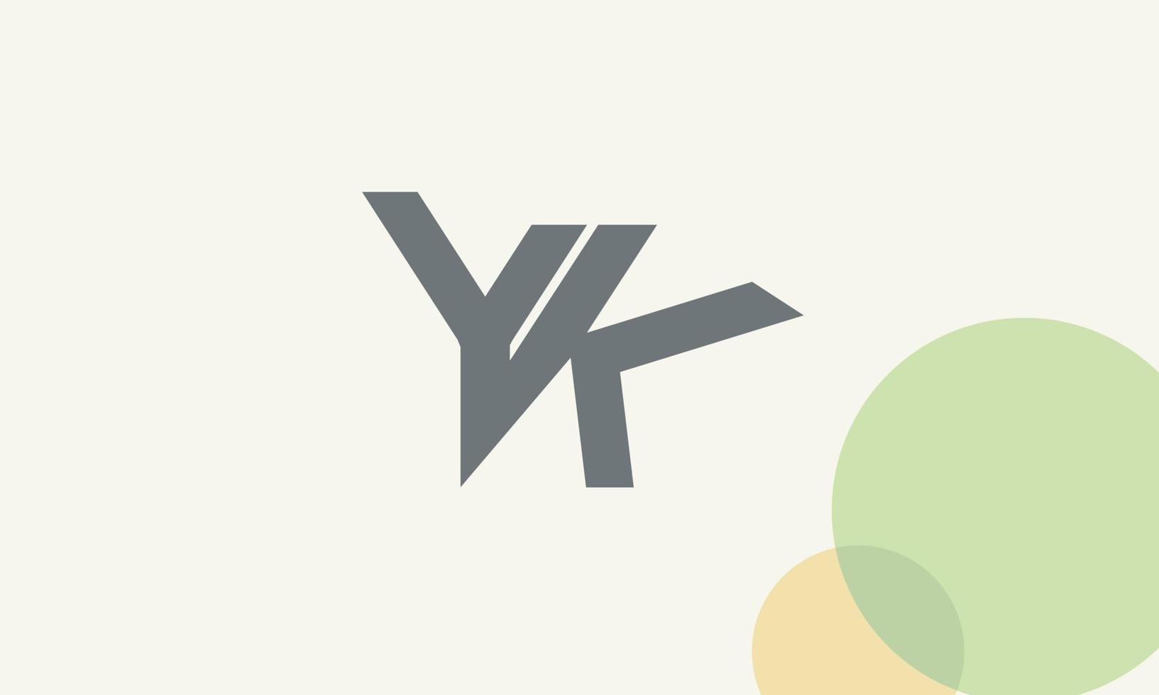alfabeto letras iniciales monograma logo yk, ky, y y k vector