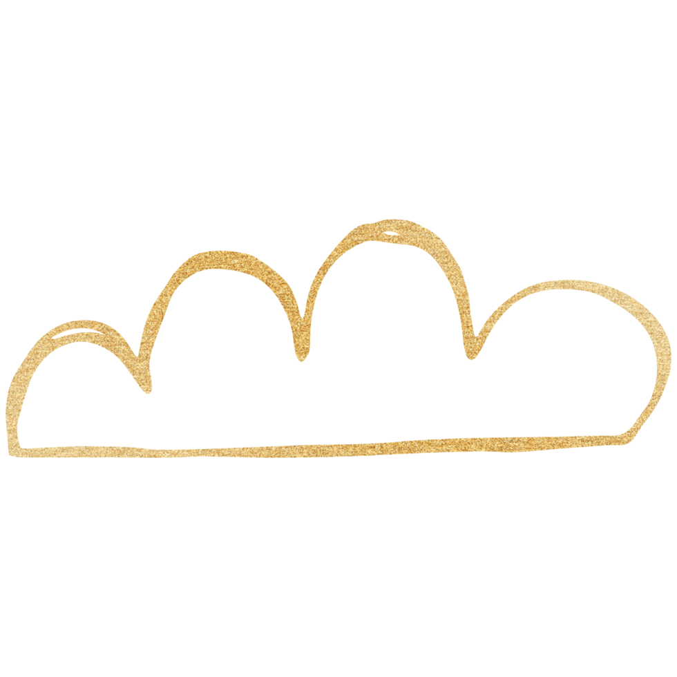 Simple glitter golden cloud png