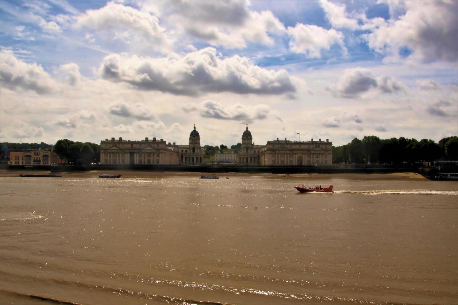 London in the UK in 2019. A view of Greenwich across the river Thames photo