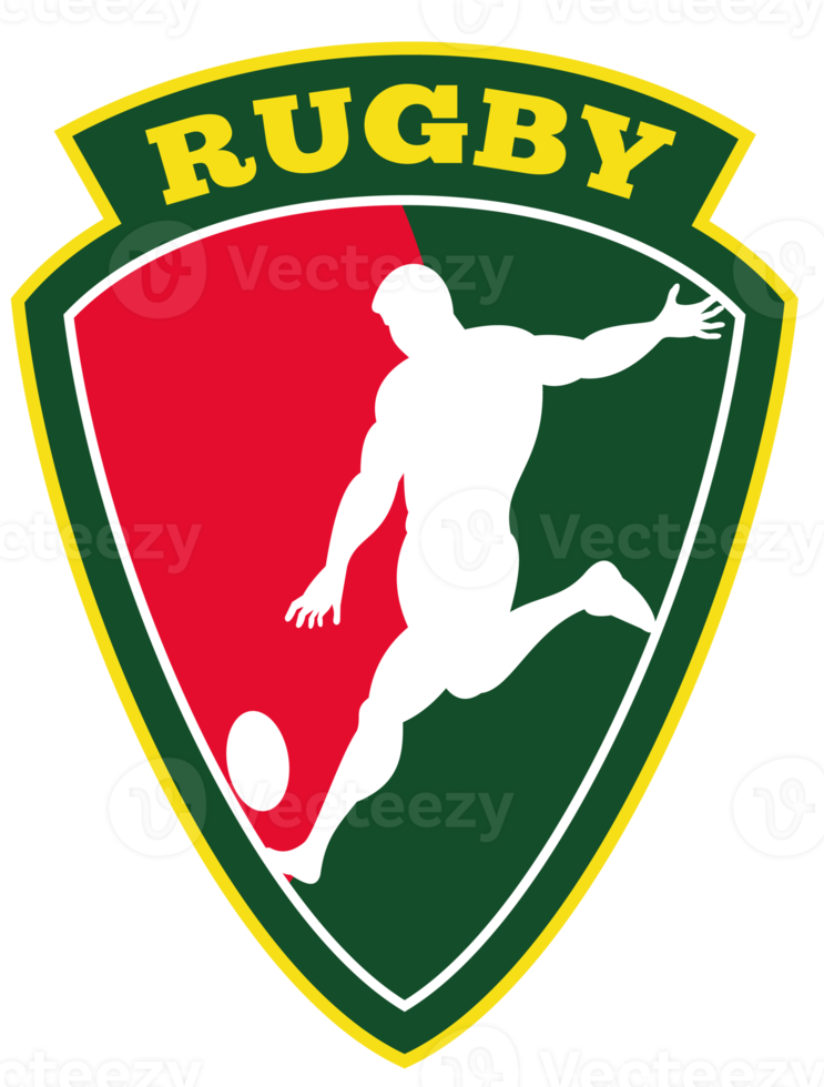 rugby player kicking ball shield png
