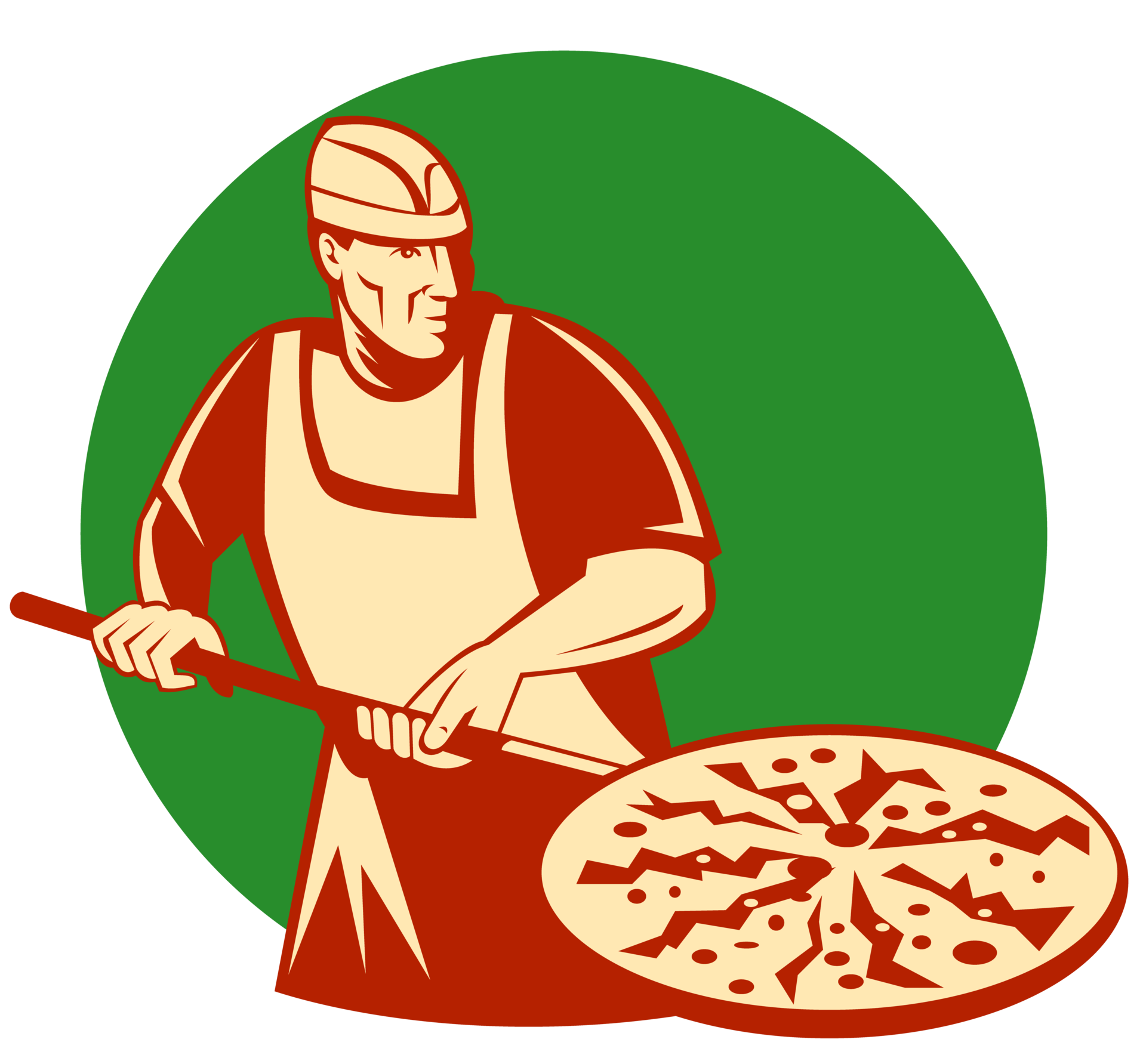 Pizza pie maker or baker holding baking pan 13251878 PNG