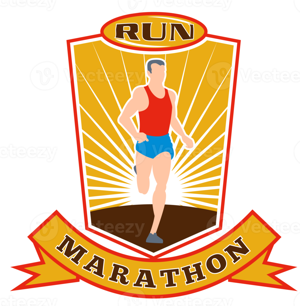 marathon runner run race shield png