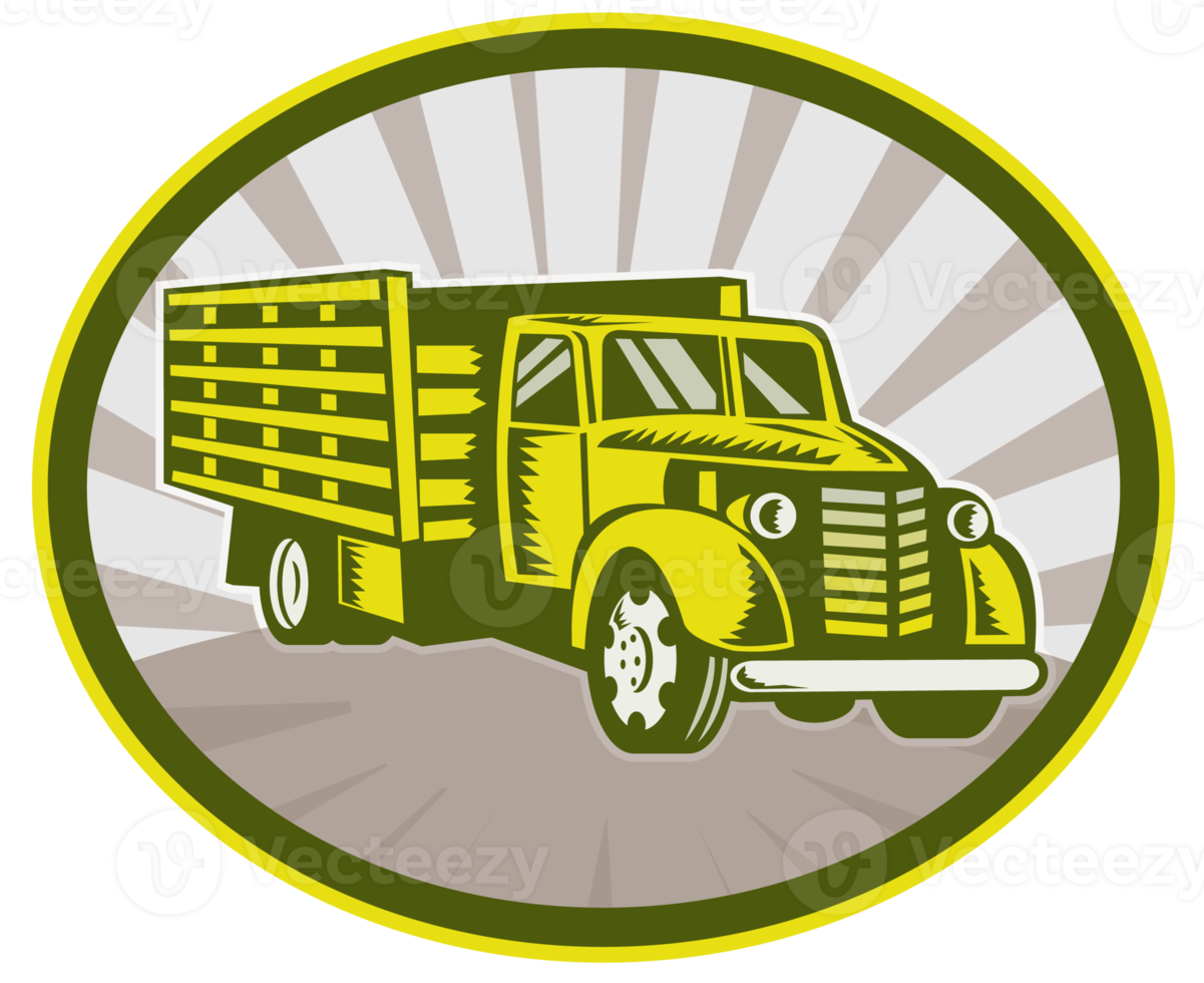 Vintage pick-up cargo truck png