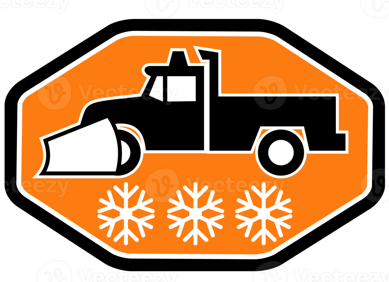 Snow plow truck with snowflake png