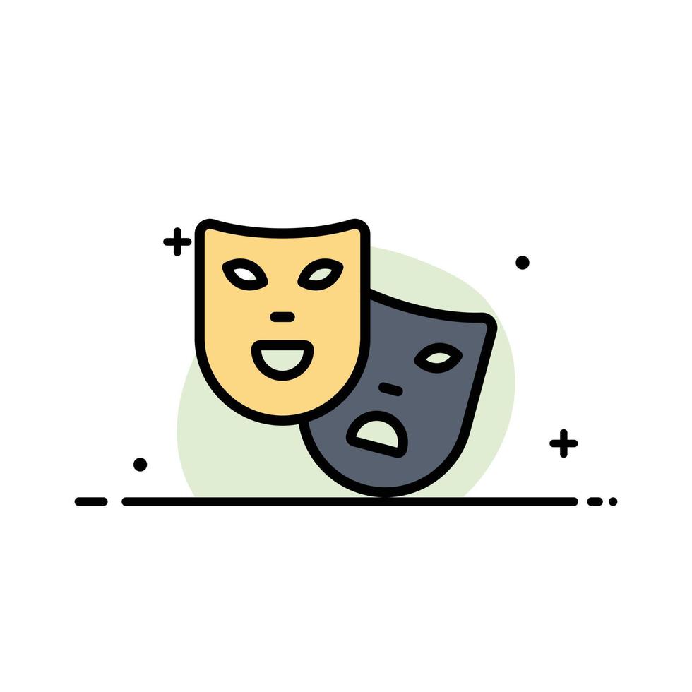 Masks Roles Theater Madrigal  Business Flat Line Filled Icon Vector Banner Template