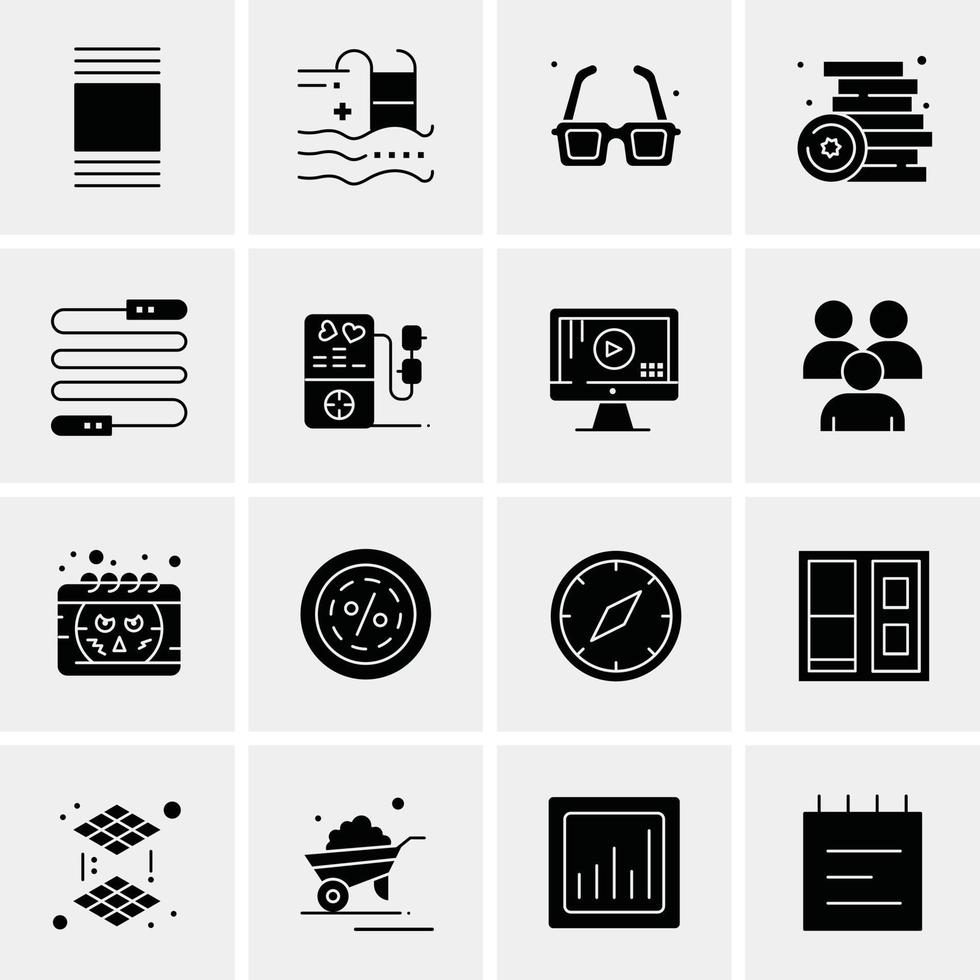 16 iconos universales de negocios vector ilustración de icono creativo para usar en proyectos relacionados con la web y dispositivos móviles