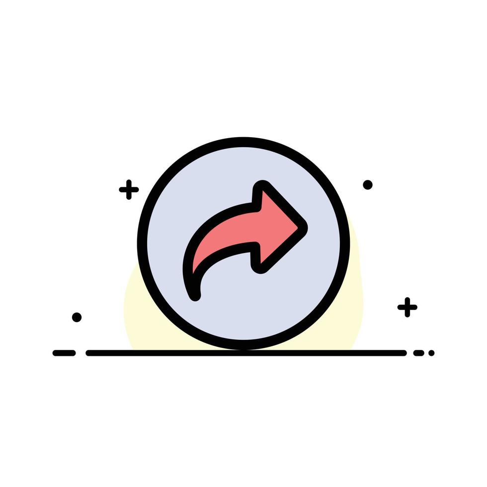 Basic Arrow Right Ui  Business Flat Line Filled Icon Vector Banner Template