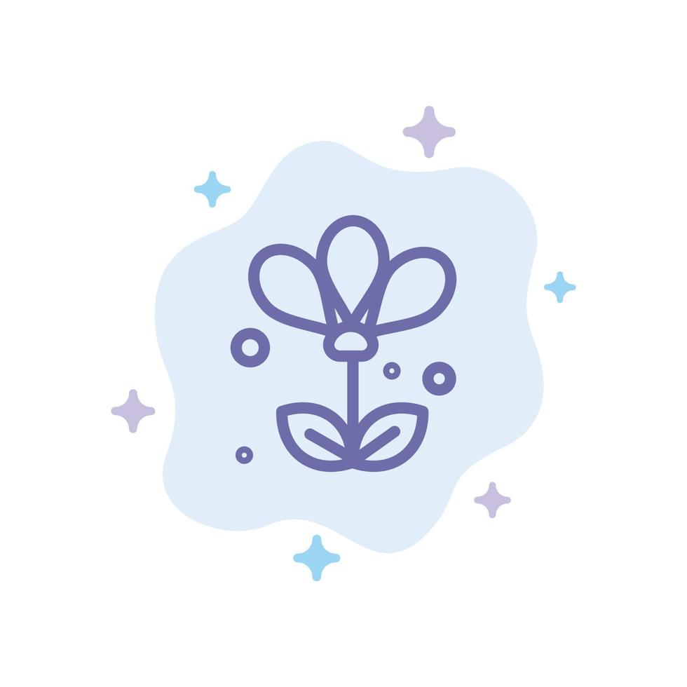 Flower Floral Nature Spring Blue Icon on Abstract Cloud Background vector