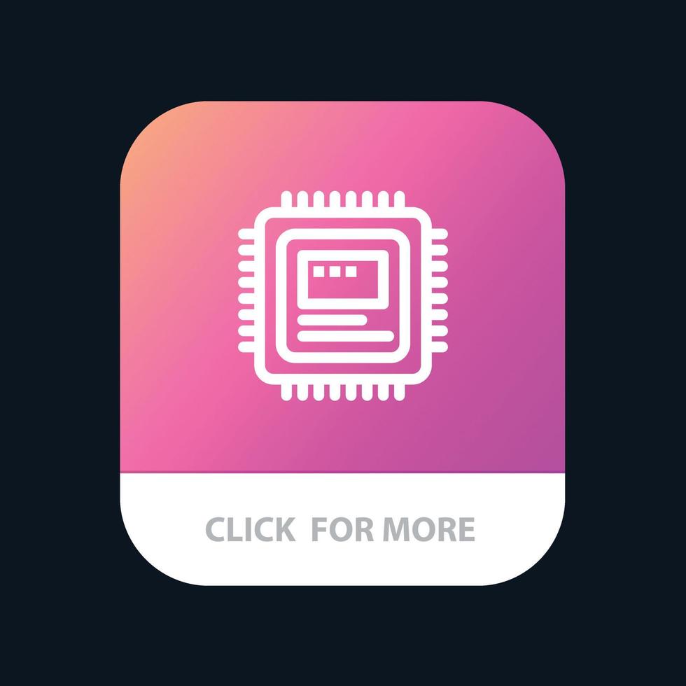 Cpu Storage Computer Hardware Mobile App Button Android and IOS Line ...
