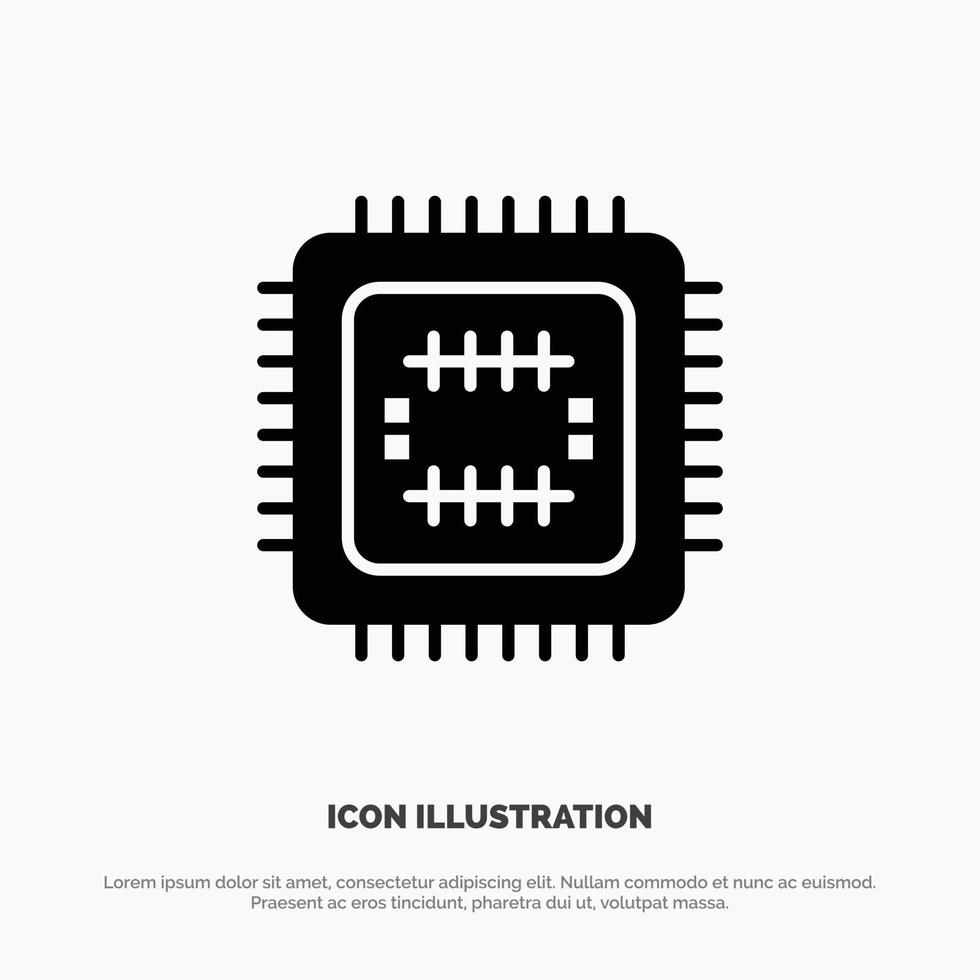 System Tech Technology Cpu solid Glyph Icon vector