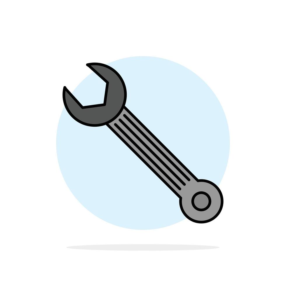Wrench Adjustable Building Construction Repair Abstract Circle Background Flat color Icon vector