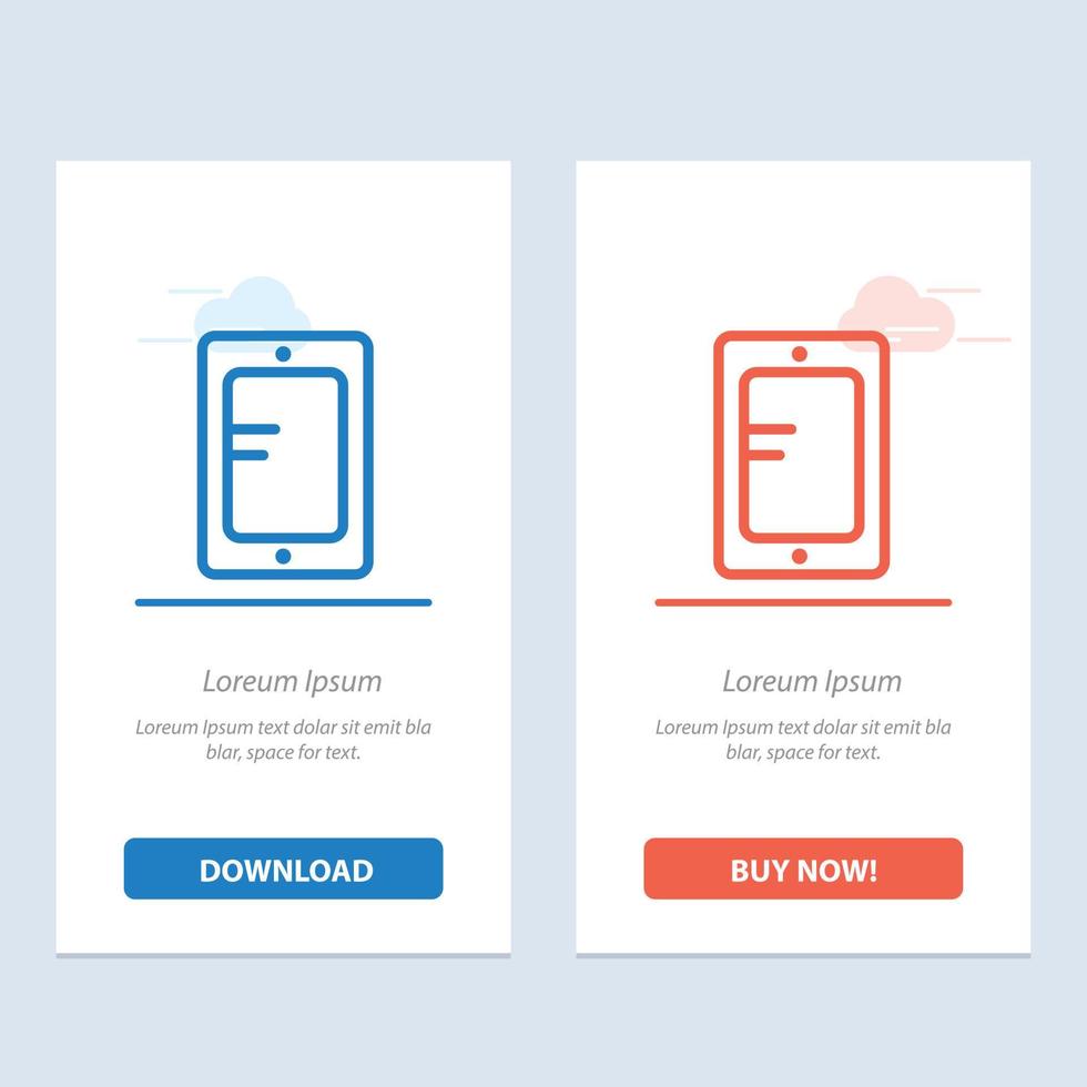 Mobile Online Study School  Blue and Red Download and Buy Now web Widget Card Template vector