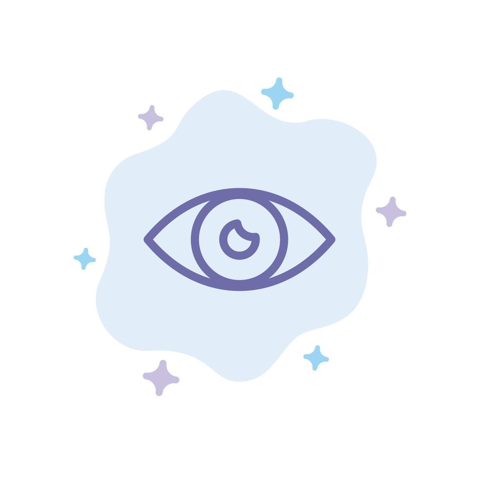 aplicación icono básico diseño ojo móvil icono azul sobre fondo de nube abstracta vector