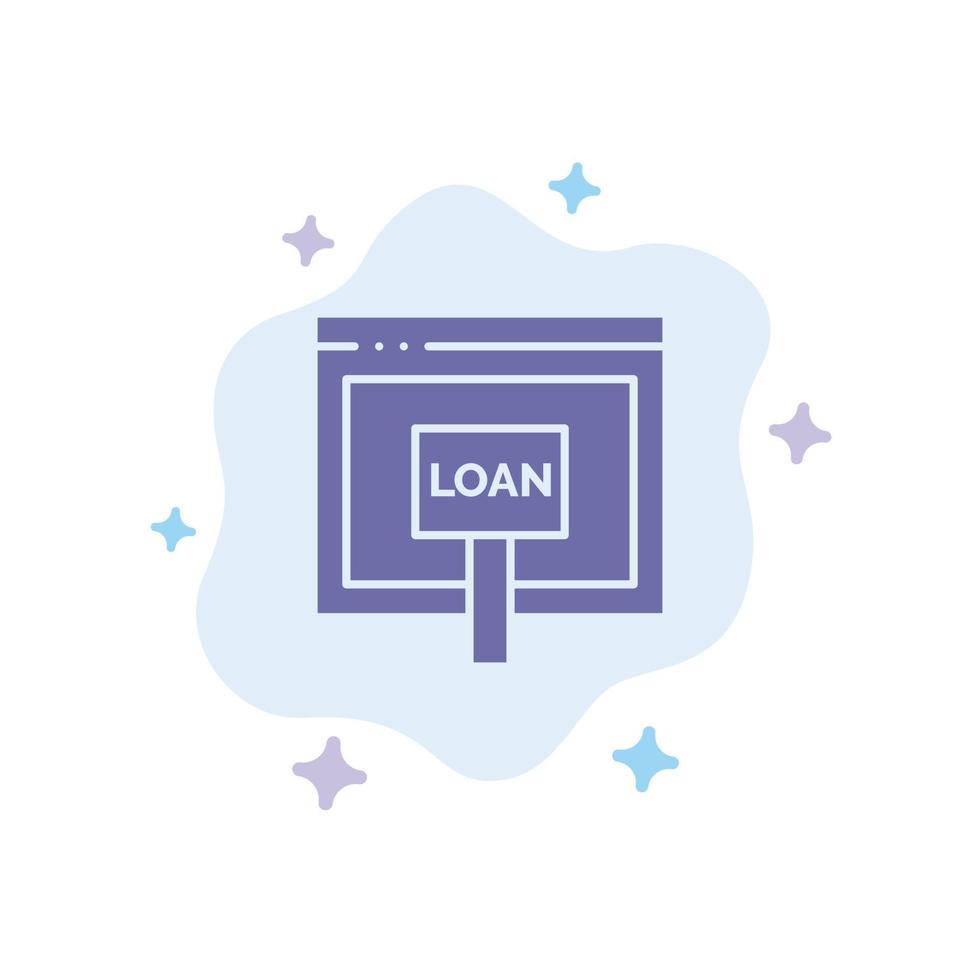 Credit Internet Loan Money Online Blue Icon on Abstract Cloud Background vector