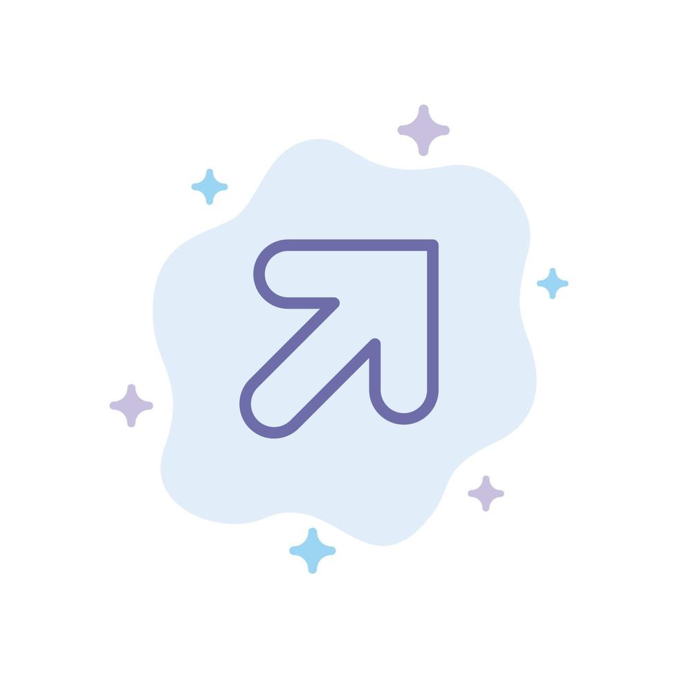 Arrow Up Right Blue Icon on Abstract Cloud Background vector