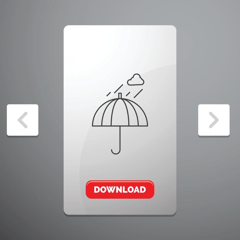 Umbrella. camping. rain. safety. weather Line Icon vector