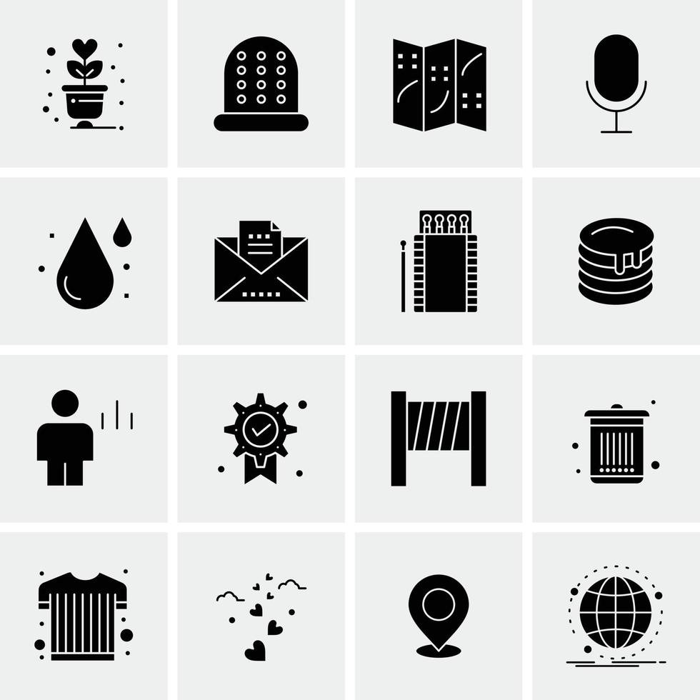 16 iconos universales de negocios vector ilustración de icono creativo para usar en proyectos relacionados con la web y dispositivos móviles