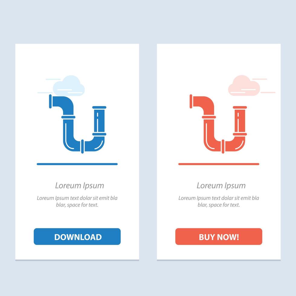 Pipe Plumber Repair Tools Water  Blue and Red Download and Buy Now web Widget Card Template vector