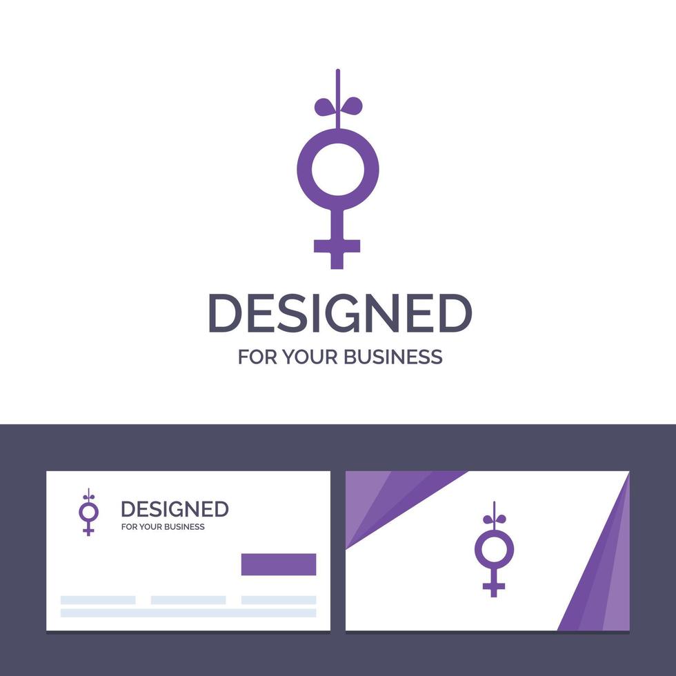 Ilustración de vector de cinta de símbolo de género de plantilla de logotipo y tarjeta de visita creativa