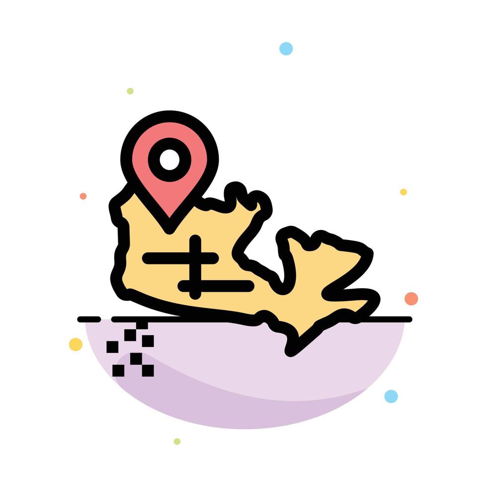 Canada Map Location Abstract Flat Color Icon Template vector