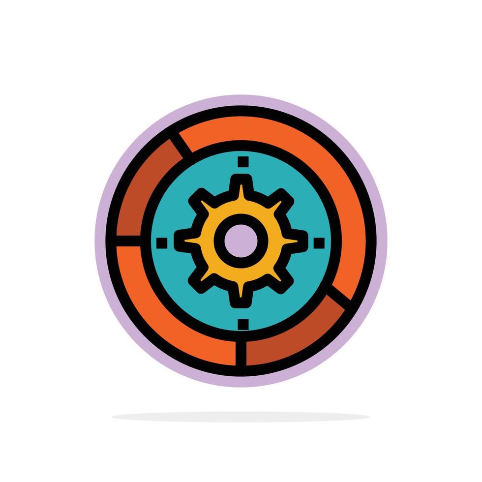 Gear Settings Setup Engine Process Abstract Circle Background Flat color Icon vector