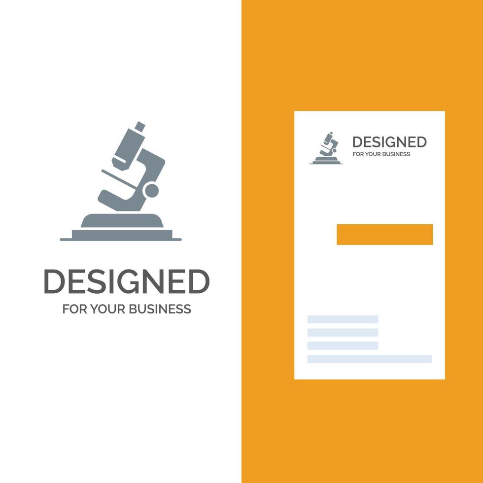 Lab Microscope Science Zoom Grey Logo Design and Business Card Template vector