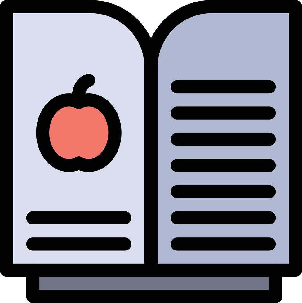 libro apple ciencia color plano icono vector icono banner plantilla