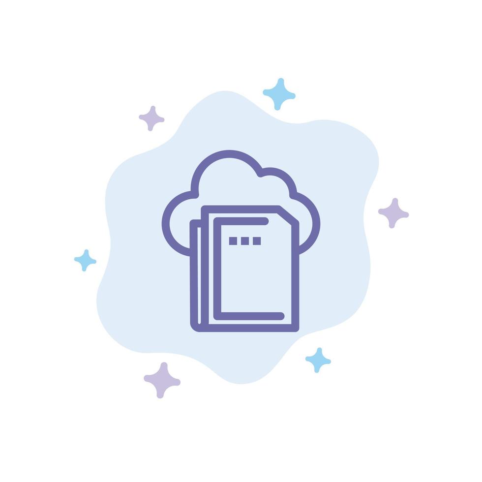 Cloud File Data Computing Blue Icon on Abstract Cloud Background vector