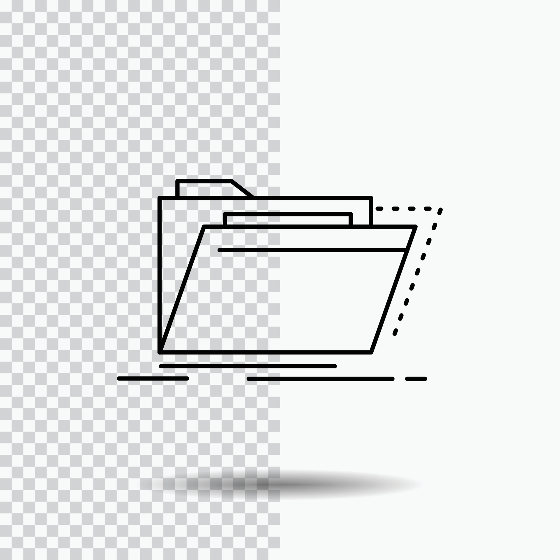 Archive. catalog. directory. files. folder Line Icon on Transparent
