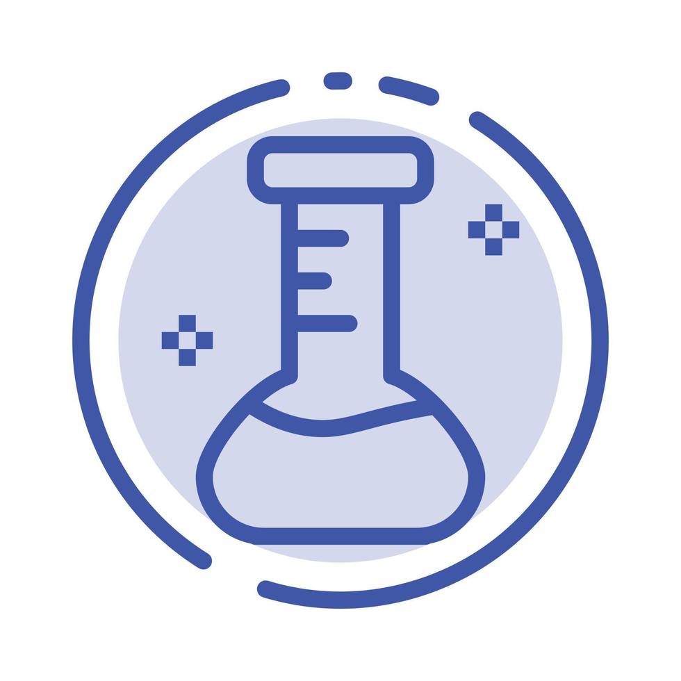 Chemical Flask Laboratory Blue Dotted Line Line Icon vector
