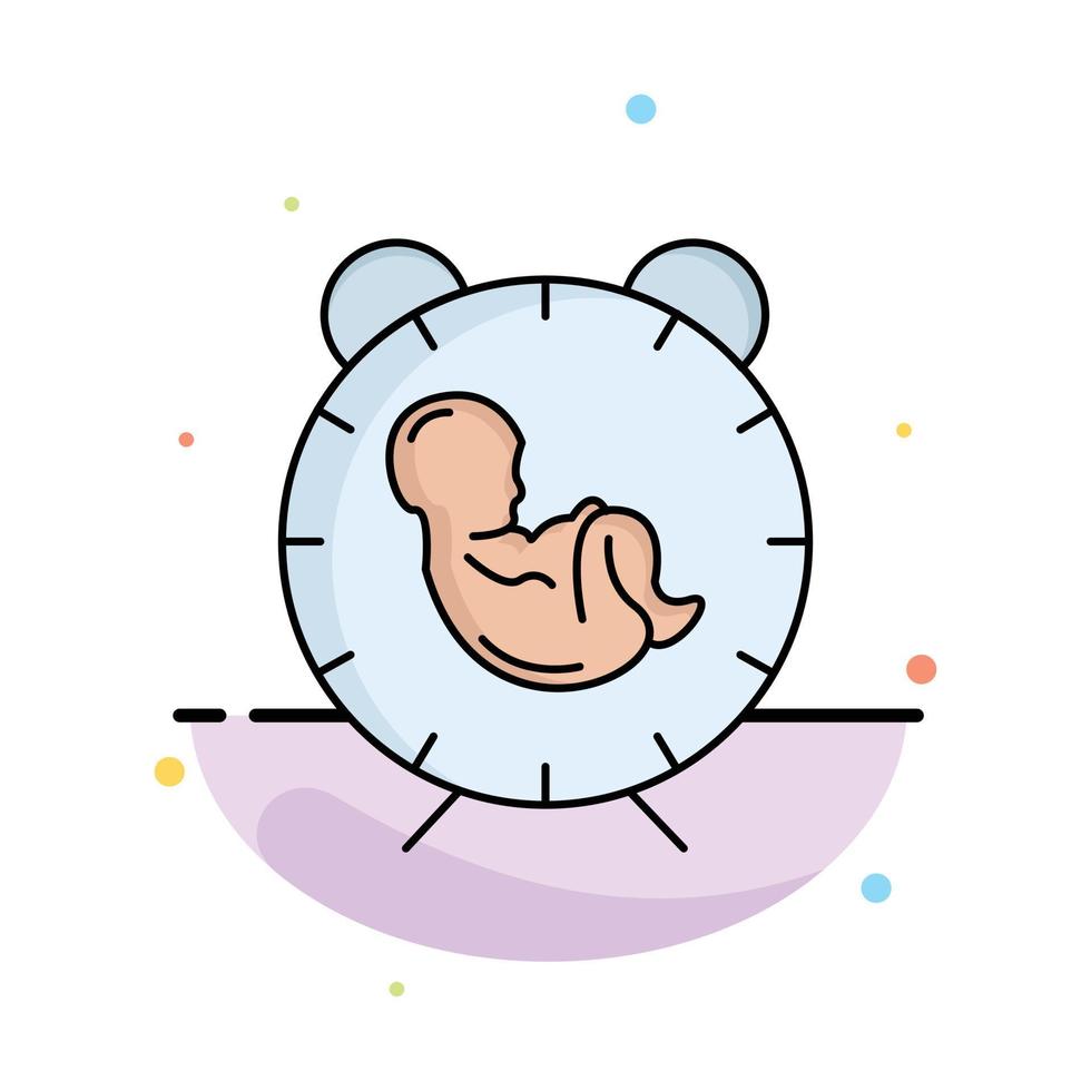 tiempo de entrega bebé nacimiento niño color plano icono vector
