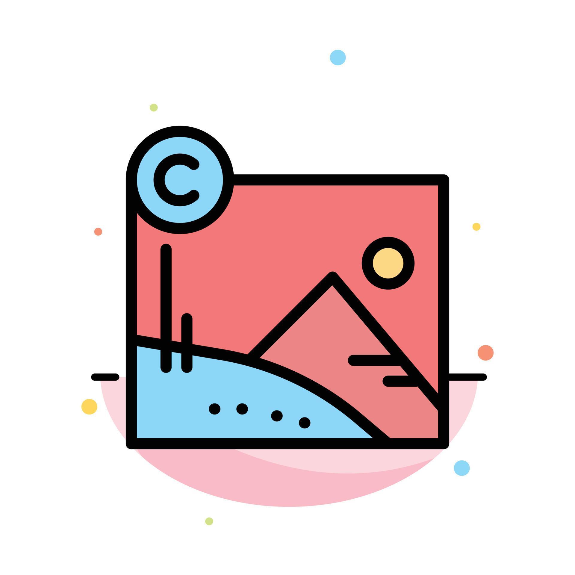 Artwork Business Copyright Copyrighted Abstract Flat Color Icon Template 13252741 Vector Art at