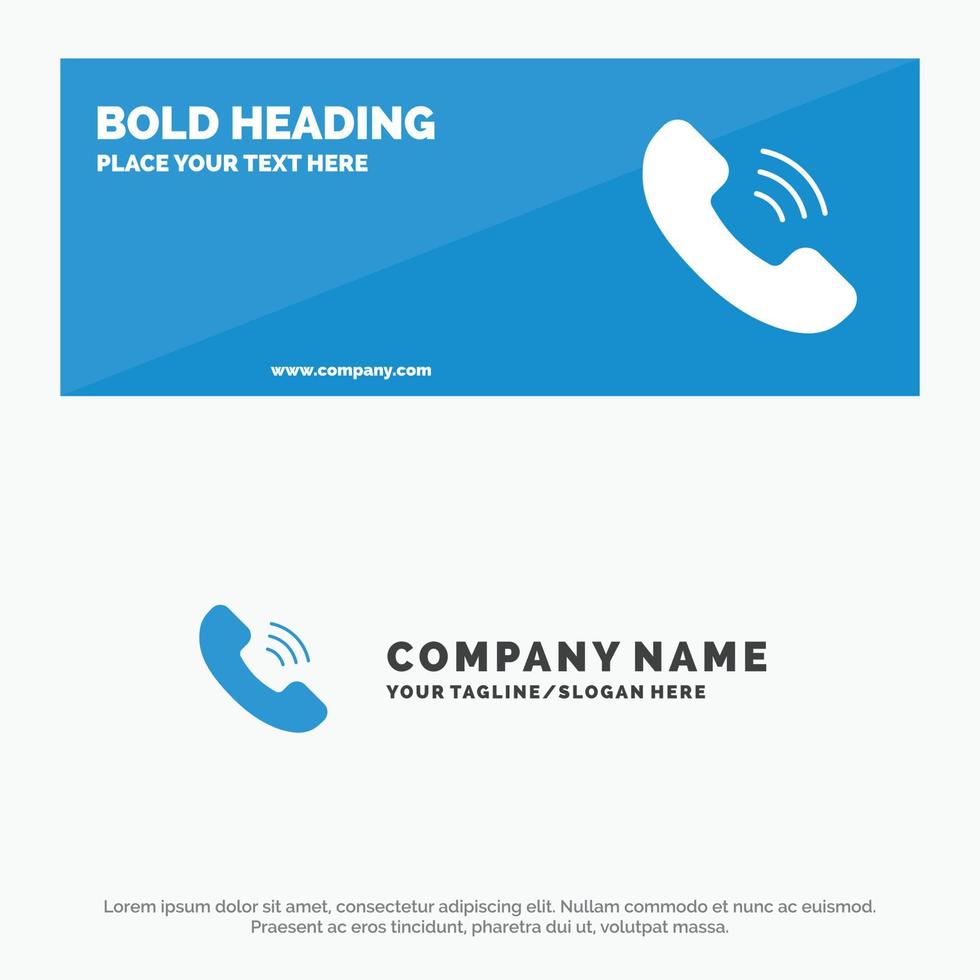 Call Communication Phone SOlid Icon Website Banner and Business Logo Template vector