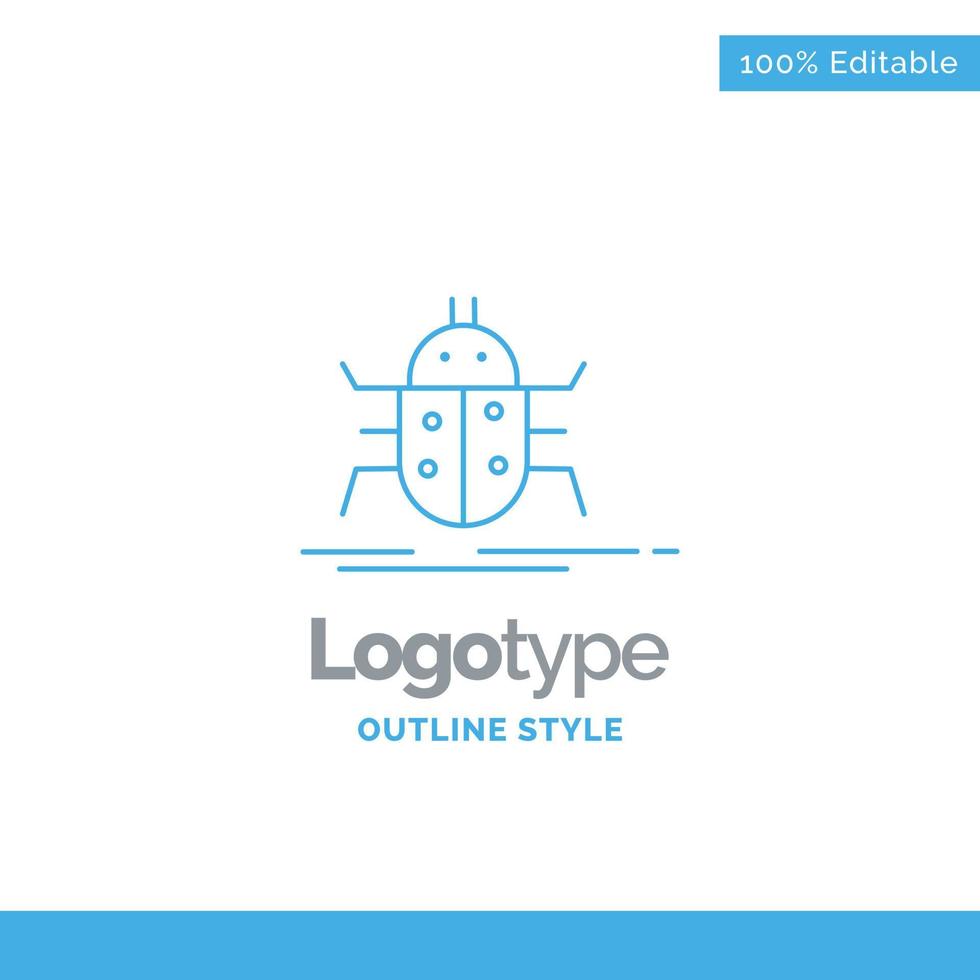 Blue Logo design for Bug. bugs. insect. testing. virus vector