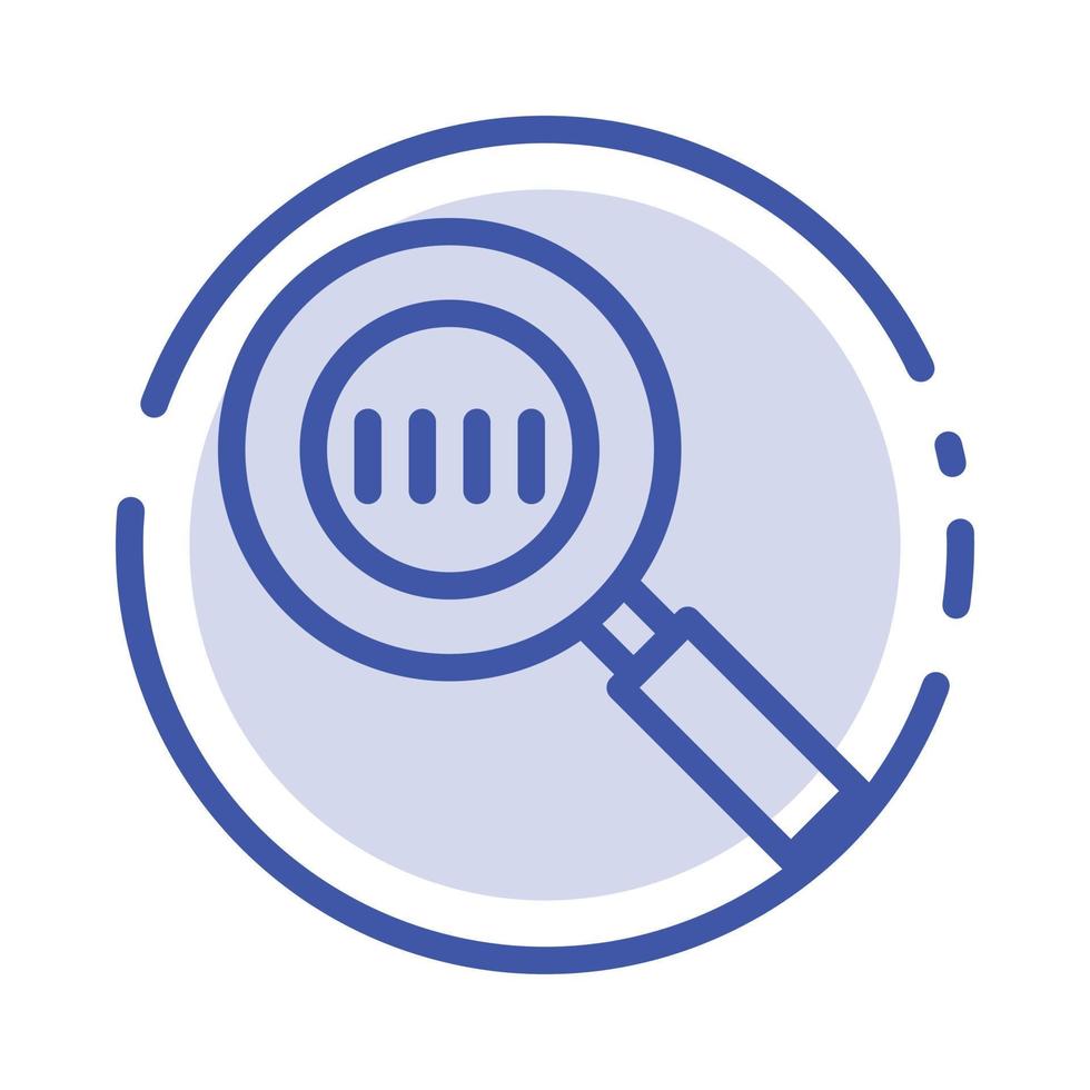 Code Code Search Magnifier Magnifying Blue Dotted Line Line Icon vector