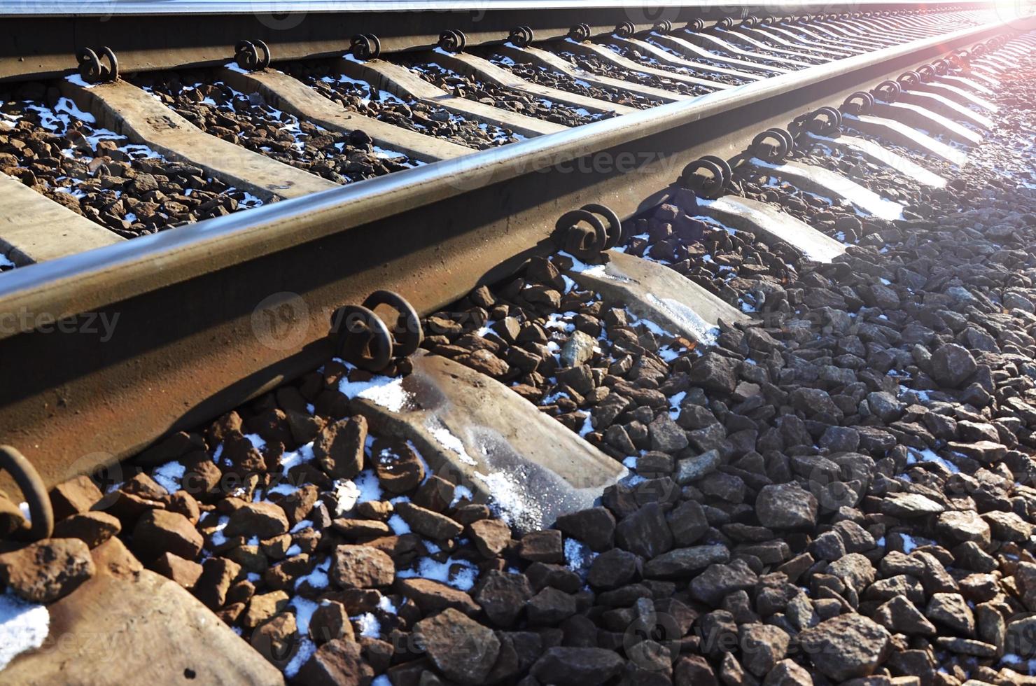 detalles del ferrocarril de invierno foto