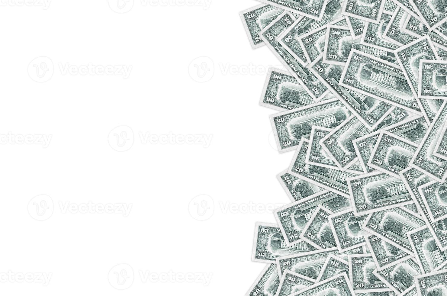 US 20 dollars banknote with white house closeup macro bill pattern photo