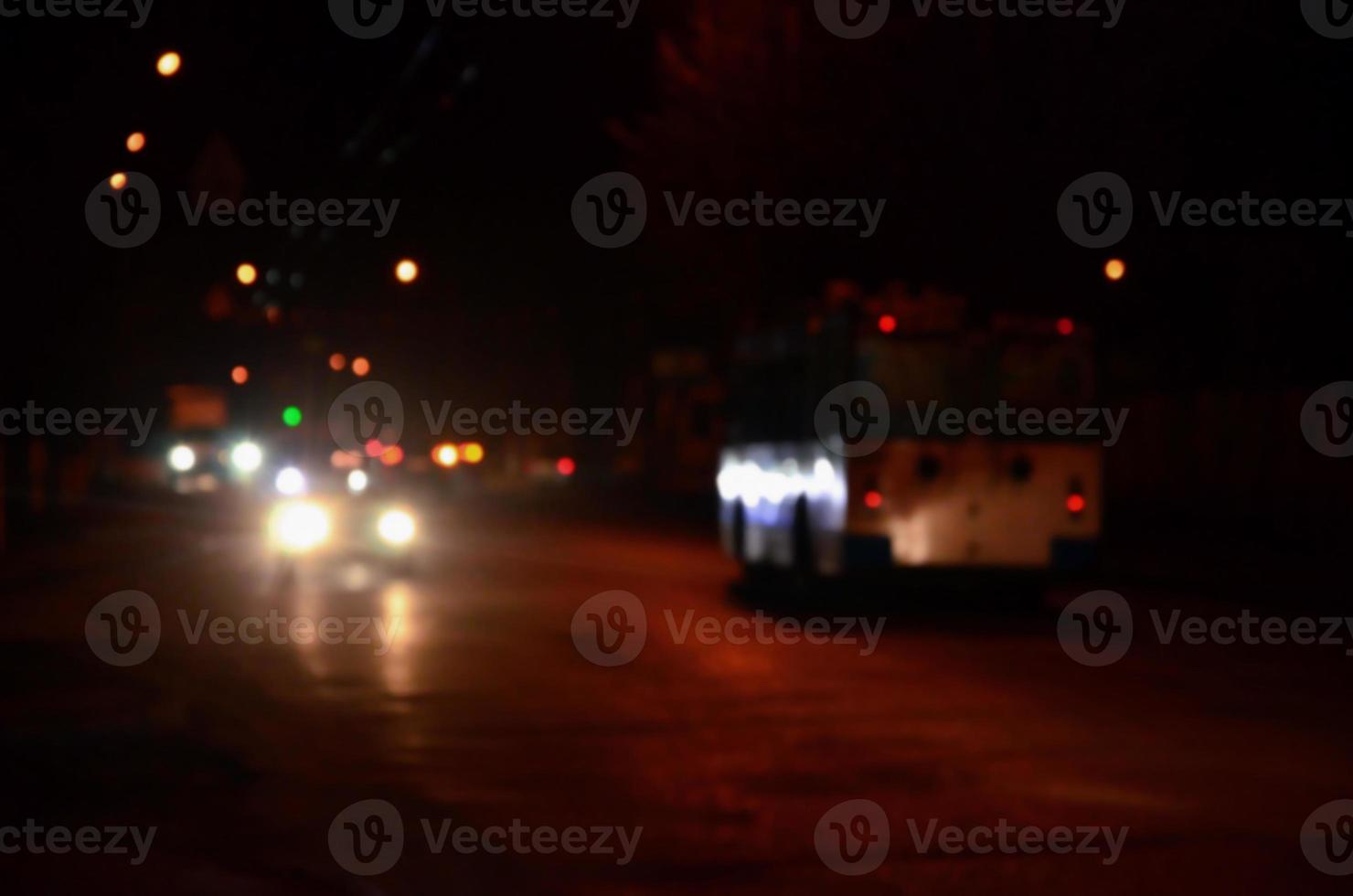 Blurred landscape of night city photo