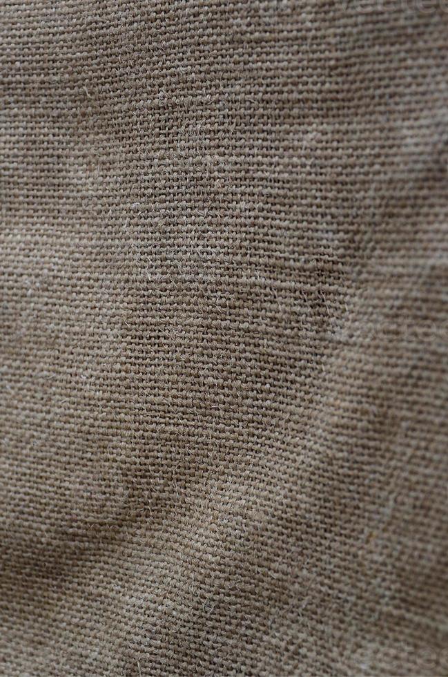 The texture of a very old brown sack cloth. Retro texture with canvas material. Background image with copy space photo