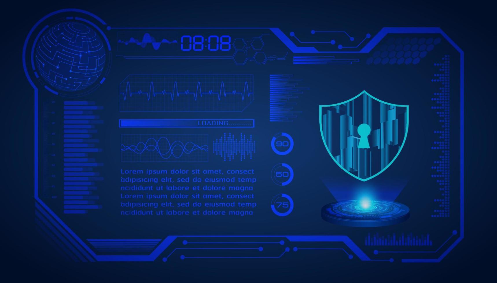 Modern HUD Technology Screen Blue Background vector