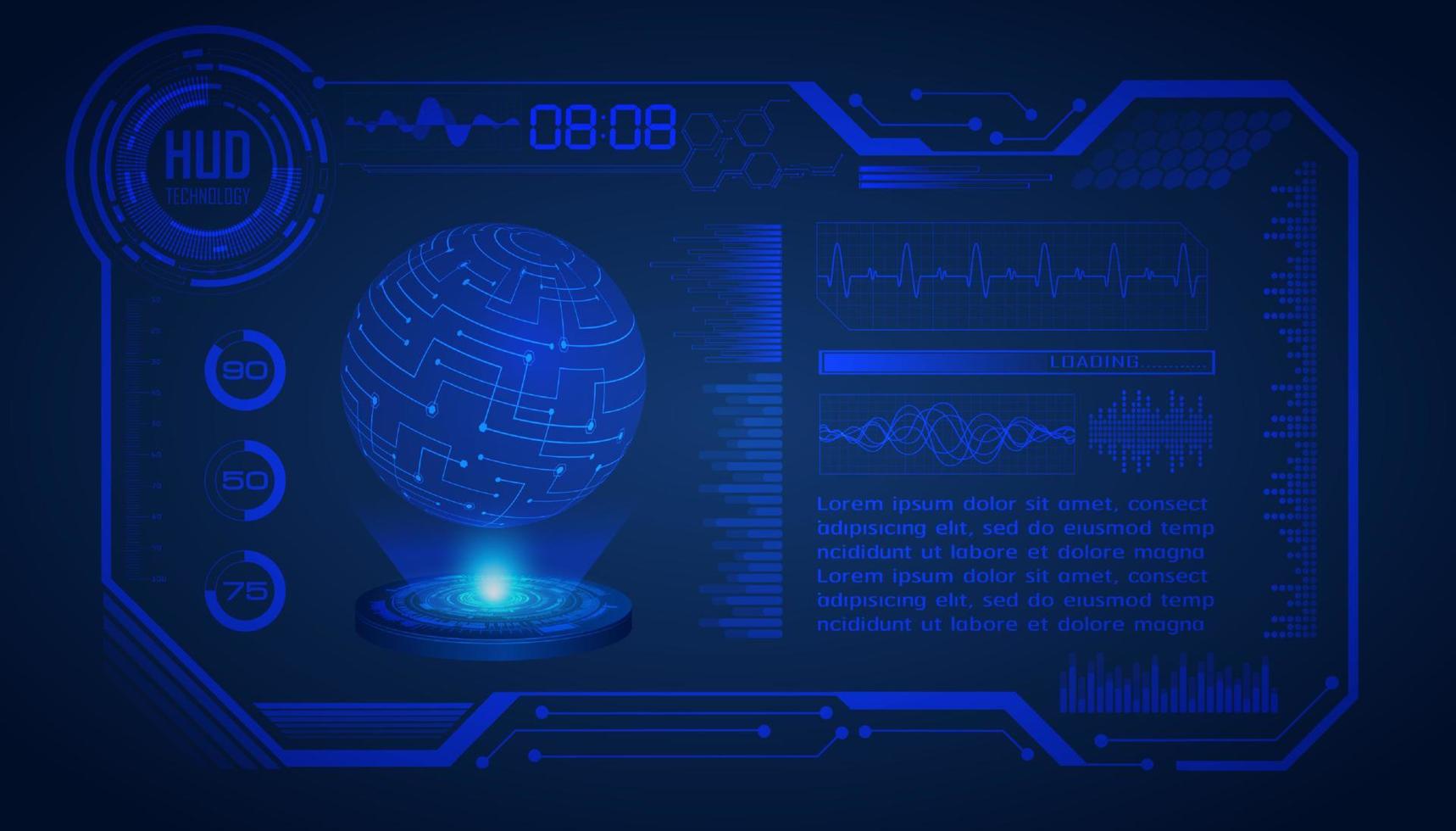 Modern HUD Technology Screen Background vector