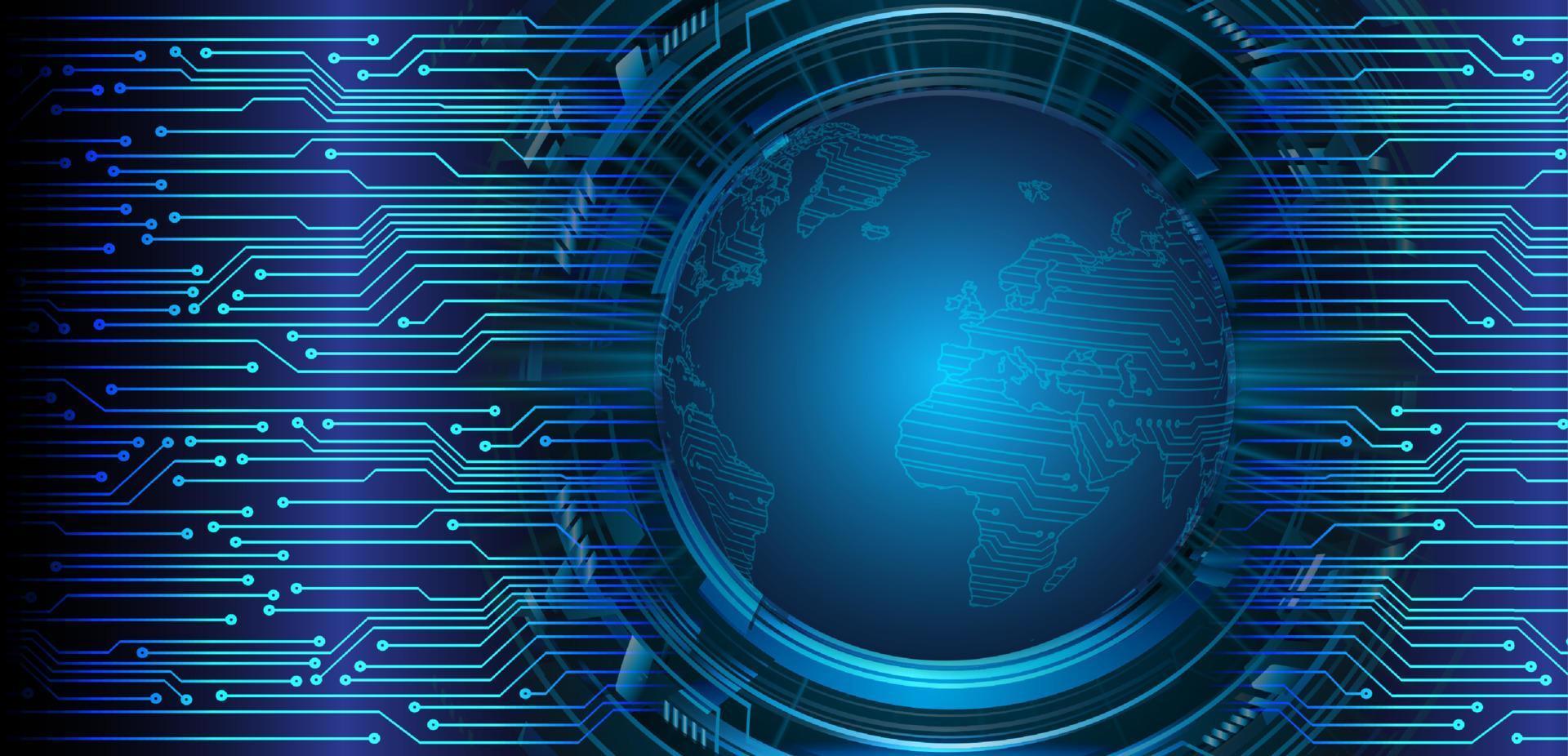 mapa del mundo moderno sobre fondo de tecnología vector