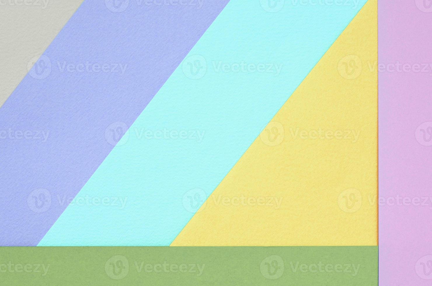 Texture background of fashion pastel colors. Pink, violet, yellow, green, beige and blue geometric pattern papers photo