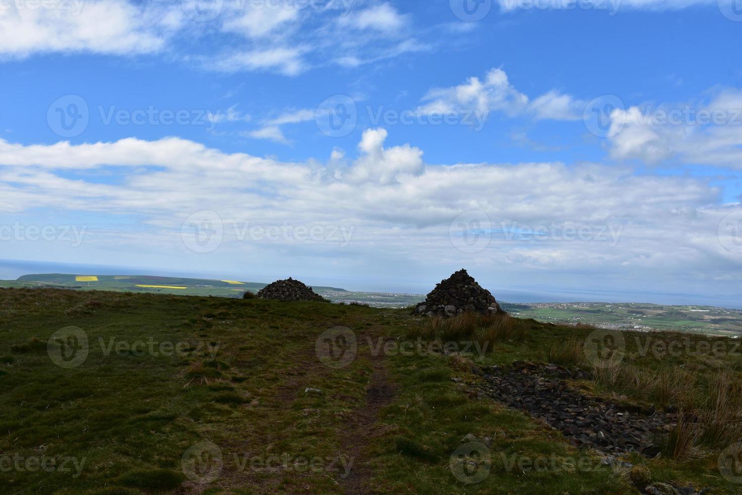 Pair of Cairns Acting as Waymarkers Showing the Coast to Coast Route photo