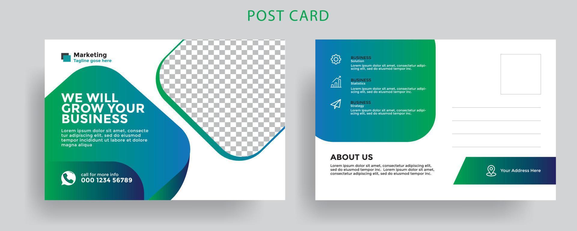 Corporate postcard design template vector
