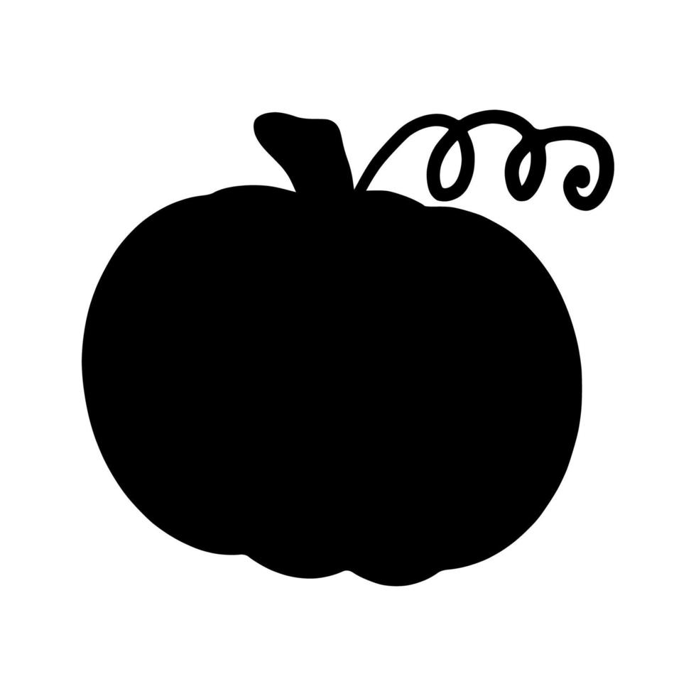 Pumpkin silhouette icon on white background. Pumpkin for Halloween